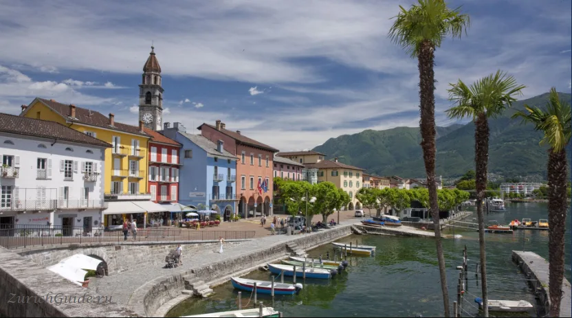 The painted waterfront of Ascona on Lake Maggiore