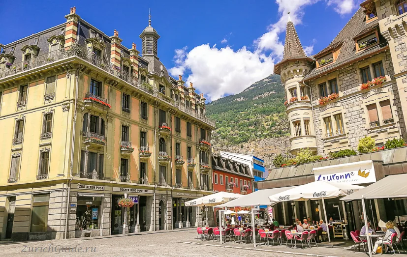 The main square of Brig in the Valais