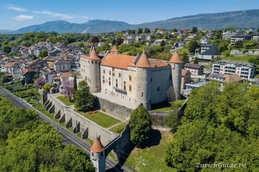 The Chateau de Grandson above Lake Neuchatel