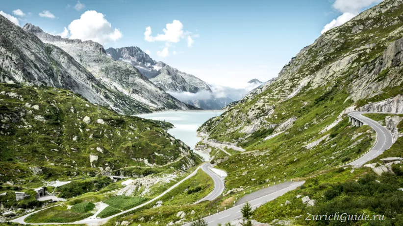The Grimsel Pass with its reservoirs