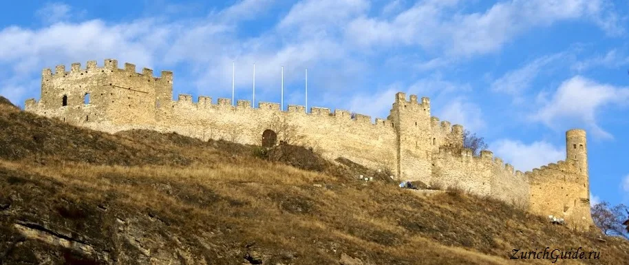 The ruined castle of Tourbillon above Sion