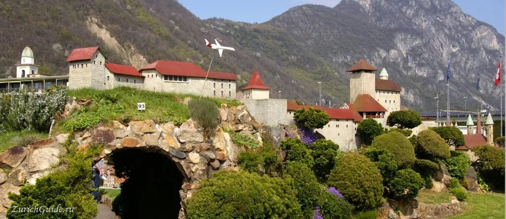 Model buildings and landscape at Swissminiatur in Melide